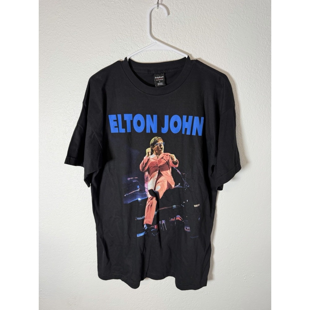 Vintage 1997 Elton John "The Big Picture" tour t-shirt Men's Large Black New